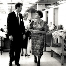 NancyeCain_MichaelWilliams_730 Production Manager Michael Williams with Mrs Nancye Cain at the opening of The Australian Ballet Production Division